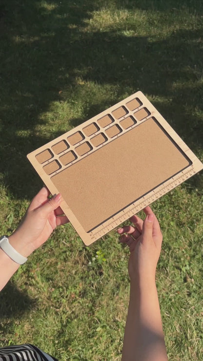 Bead Organizer Board with Lettered Compartment Trays & MDF Work Surface
