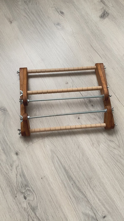 Dark Upright Big Loom for LONG seed beadwork weaving
