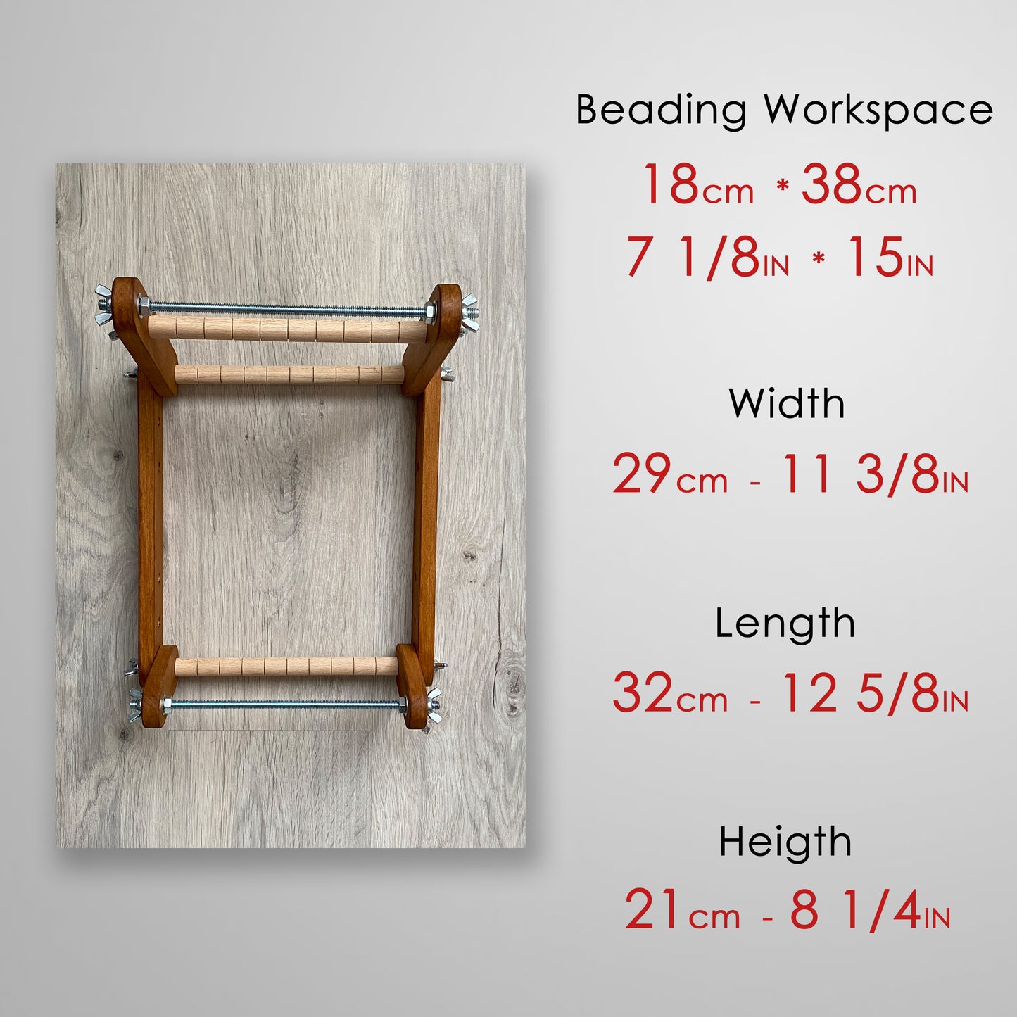 Dark Upright Middle Loom for LONG seed beadwork weaving