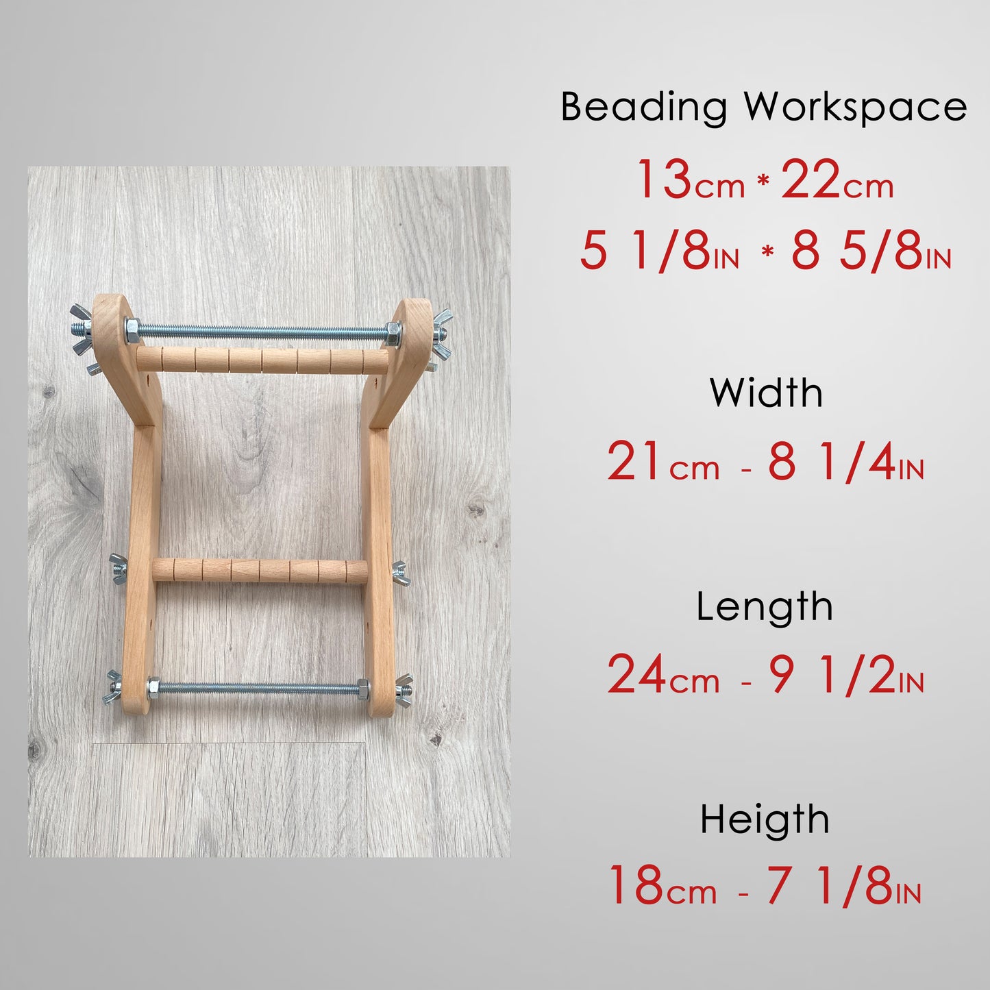 Narrow Double-sided Wooden Loom for NARROW seed beadwork weaving