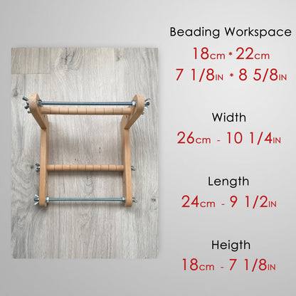 Double-sided Wooden Loom for LONG seed beadwork weaving