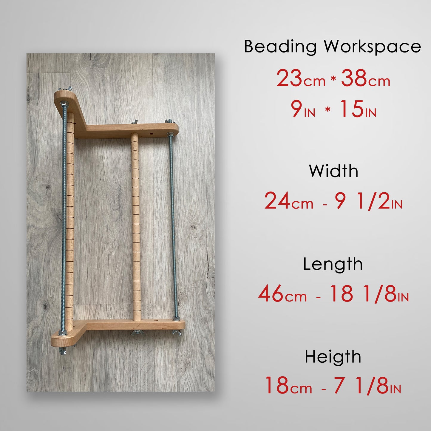 The Biggest Double-sided Wooden Loom for LONG seed beadwork weaving