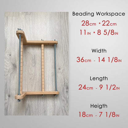 Wide Double-sided Wooden Loom for LONG seed beadwork weaving