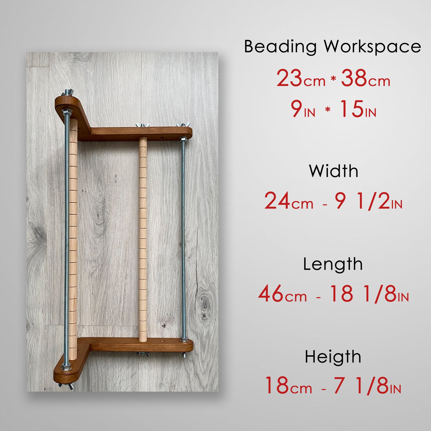 The Dark Biggest Double-sided Wooden Loom for LONG seed beadwork weaving