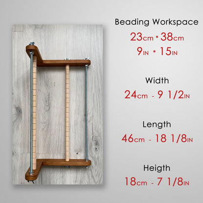 The Dark Biggest Double-sided Wooden Loom for LONG seed beadwork weaving