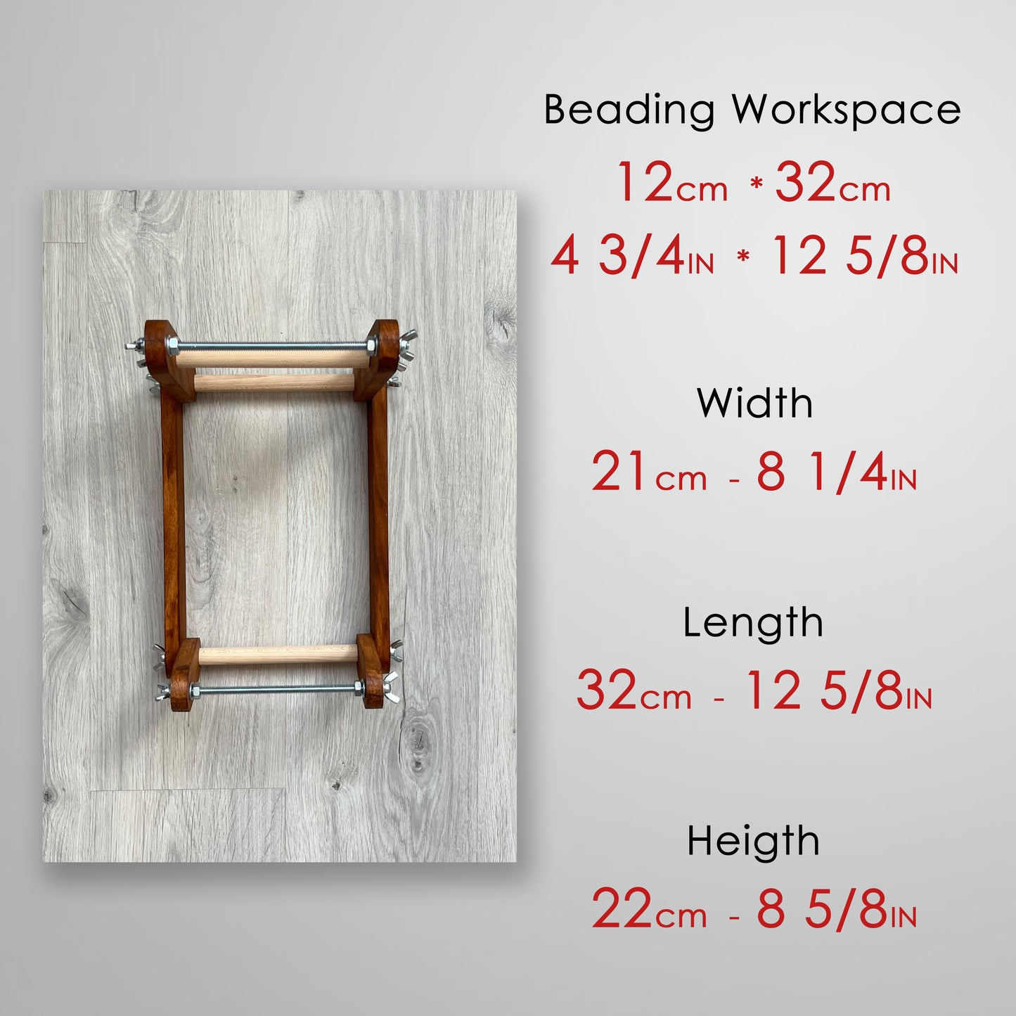 Dark Upright Modern Loom for LONG seed beadwork weaving