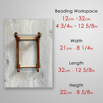 Dark Upright Modern Loom for LONG seed beadwork weaving
